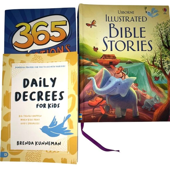 Usborne, Brenda Kunneman Other - Biblical Books for kids Illustrated Bible Stories 365 Devotions Daily Decrees